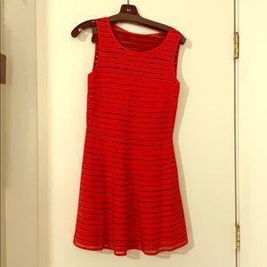 Parker fit and flare red mini dress